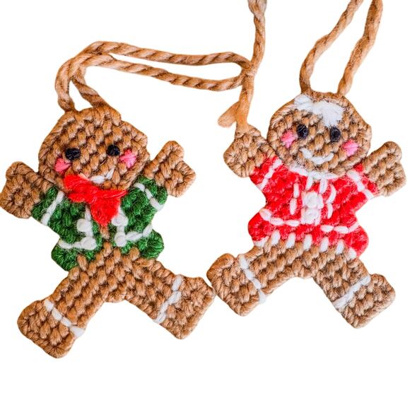 Collection of 17-Charming Vintage Christmas Themed Crochet Needlepoint Ornaments - Picture 5 of 9
